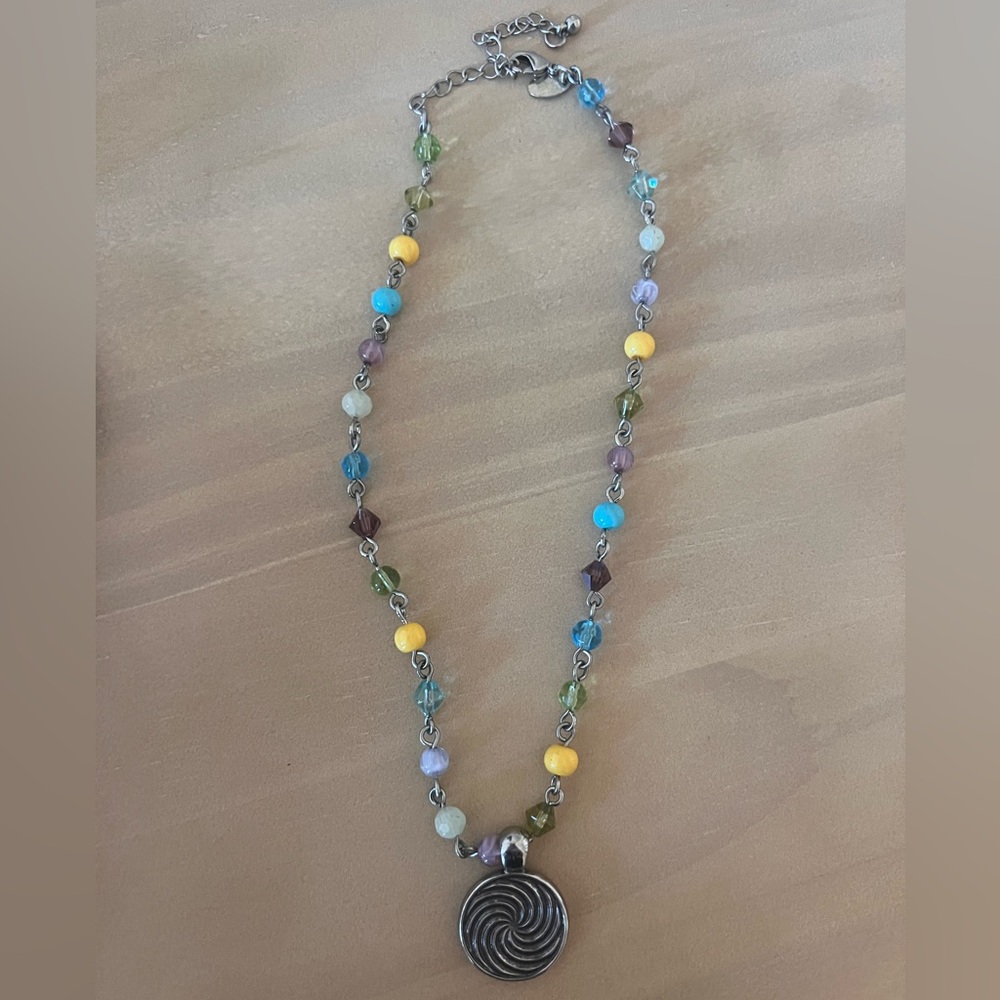 Lia Sophia Jubilee Colorful Crystal & Resin Beads Reversible Pendant Necklace